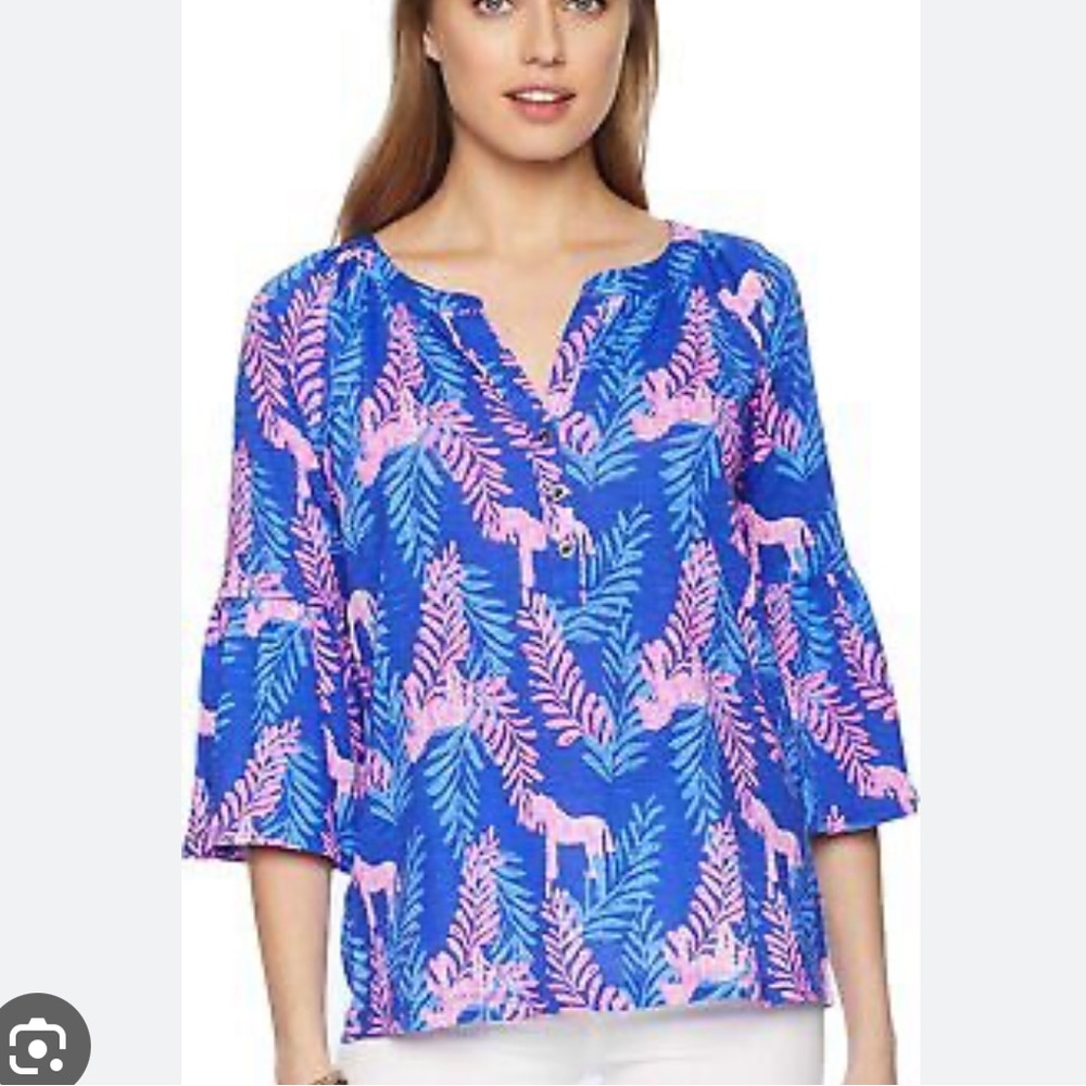Lilly Pulitzer Tiegan Top Royal Purple Dazzle